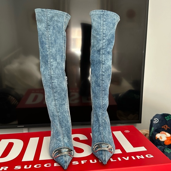 Diesel Shoes - Diesel D-Venus denim tall boots